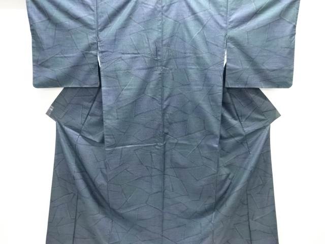 JAPANESE KIMONO / ANTIQUE KIMONO / SILK / TSUMUGI / WOVEN KIREDORI PATTERN